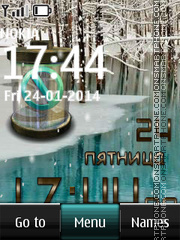 Скриншот темы Winter Battery Clock