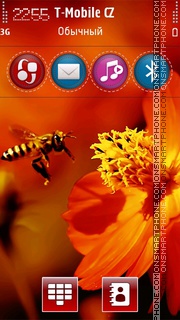 Скриншот темы Bee and Flower