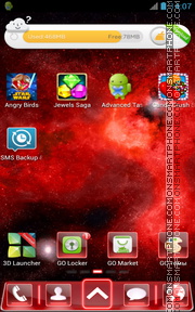 Red Space Fusion Go launcher es el tema de pantalla