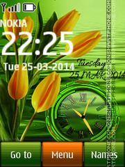 Tulips Dual Clock es el tema de pantalla