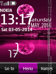 Purple Moon Digital Clock 01 theme screenshot