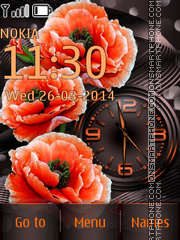 Скриншот темы Poppies & Clock