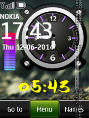 Dual Clock Nokia Classic theme screenshot