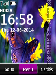 Summer Butterfly Clock theme screenshot