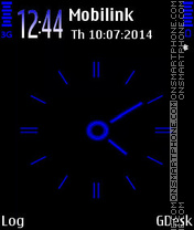 Blue clock tema screenshot