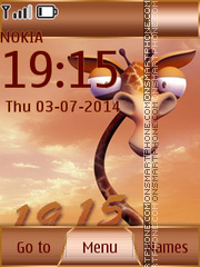 Giraffe With Clock theme screenshot