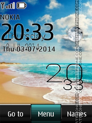 Sand beach live clock Theme-Screenshot