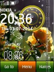 Скриншот темы Rose dual clock 02