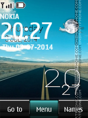 Highway with Clock theme screenshot