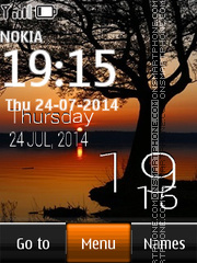 Sunset Digital Clock 06 tema screenshot