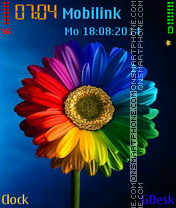 Multicoloured flower tema screenshot