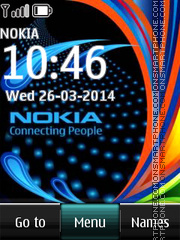 Nokia Logo Digital Clock tema screenshot