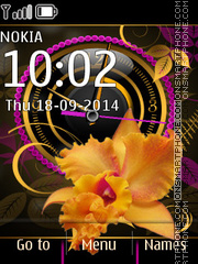 Analog Clock Flower theme screenshot
