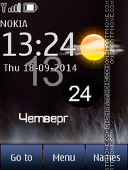 Black SWF Clock tema screenshot