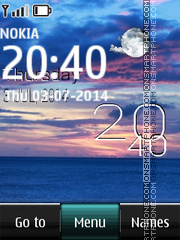 Ocean Digital Live Clock tema screenshot