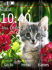 Cat in Flowers tema screenshot