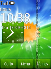 Green Nature Clock 01 tema screenshot
