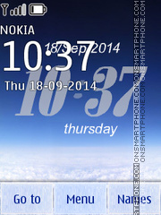 Blue Sky Clock es el tema de pantalla