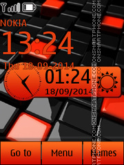 Скриншот темы Orange tile clock