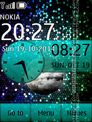 Stars with Analog Clock tema screenshot