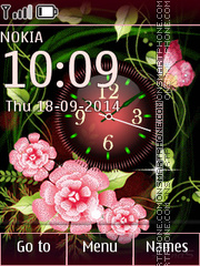 Скриншот темы Floral Clock 01