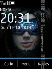 Cyberpunk girl theme screenshot