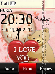 Скриншот темы Love Dual Clock 05