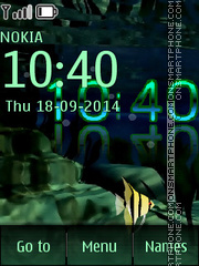 Underwater world Clock tema screenshot