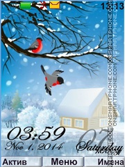 Winter Birds tema screenshot