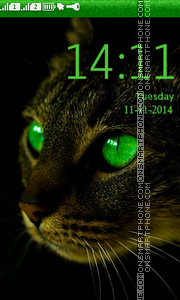 Cat with Green Eyes theme screenshot
