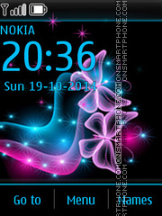 Neon Butterflies 01 theme screenshot