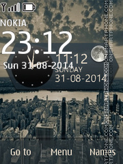 CityScapes with Clock and Date theme screenshot