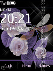 White Roses and Dragonfly tema screenshot