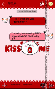 Kiss Me GO SMS THEME theme screenshot