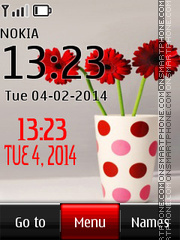 Gerbera Digital Clock es el tema de pantalla