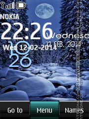 Скриншот темы Winter Moon Digital Clock