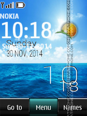 Ocean Digital Clock theme screenshot