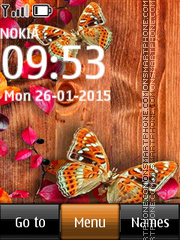 Butterflies on Wood Table theme screenshot