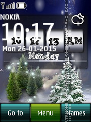 Winter and Digital Clock tema screenshot