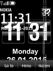 Black Digital Clock tema screenshot