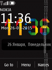 Скриншот темы Colorful Clock 02