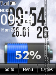 Battery and Digital Clock es el tema de pantalla