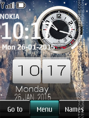 Winter Dual Clock 01 tema screenshot