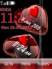 Love Hearts Clock 01 tema screenshot