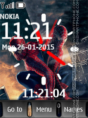 Скриншот темы Spiderman with Clock