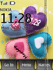 Скриншот темы Cute Hearts Clock