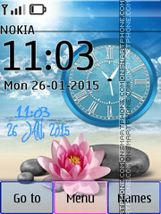 Lotus and Clock tema screenshot