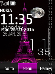 Скриншот темы Eiffel Tower Clock 02