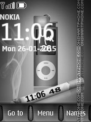 Ipod Clock and Cigarettes theme screenshot
