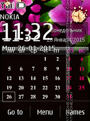 Скриншот темы Calendar with Flowers